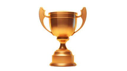 Gold  trophy cup isolated on transparent background - obrazy, fototapety, plakaty