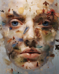 Portrait with Butterflies Overlay