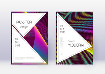 Stylish cover design template set. Rainbow abstrac