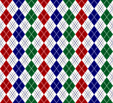 Argyle pattern in whit, white. Seamless geometric stitched illustration for gift card, gift paper, socks, sweater, jumper, other modern spring autumn winter fashion design.
