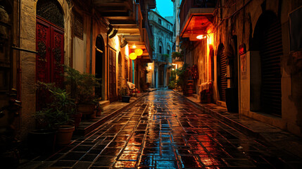 Narrow street beautiful alleys