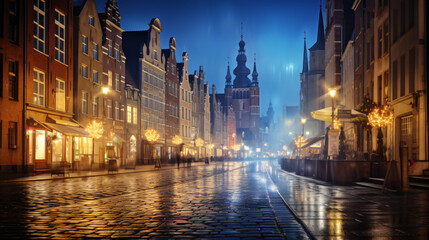 Fototapeta na wymiar Old town of Gdansk with city
