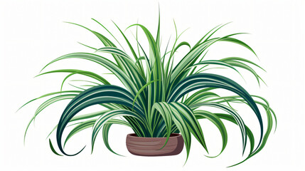 Spider Plant Illustration on White Background