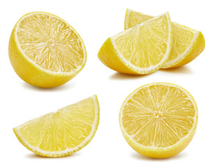 Lemon fruits with slice isolated