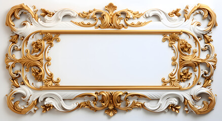 an ornate vintage gold frame on a white background