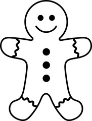 Vector icon of christmas gingerbread without background
