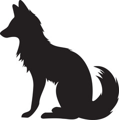 Fox silhouette Vector illustration isolated on white background