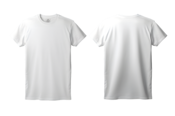 White T-shirt mockup isolated  on transparent bg