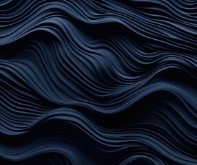 Dive into the depths of midnight blue with abstract waves. Generative AI.