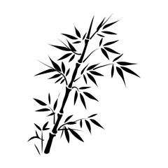Bamboo vector black icon on white background