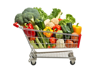 Full shopping cart  isolated on  transparent background