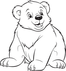 cute hand drawn bear coloring book illustration