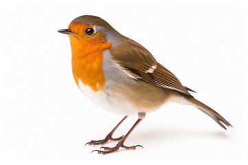 Robin (Erithacus rubecula) isolated on white background photography