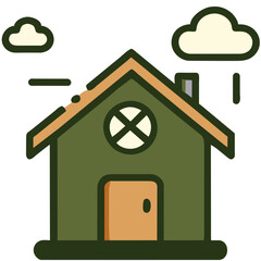 House on a cloud (cloud-based real estate) vektor icon illustation