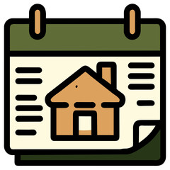 Mortgage payment calendar vektor icon illustation