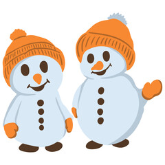 two snowmen with a scarf