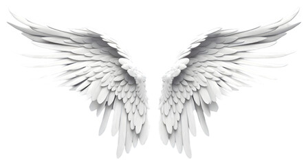 Obraz premium White Angel wings isolated on transparent background