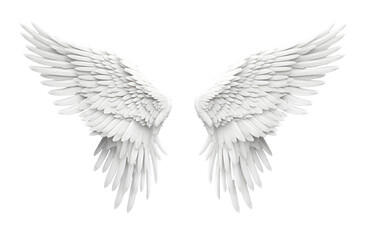 White Angel wings isolated on transparent background