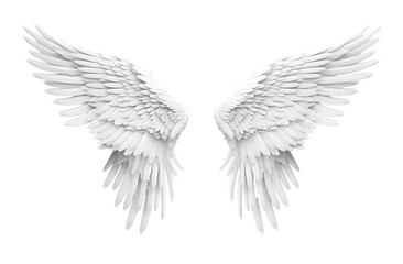 Obraz premium White Angel wings isolated on transparent background