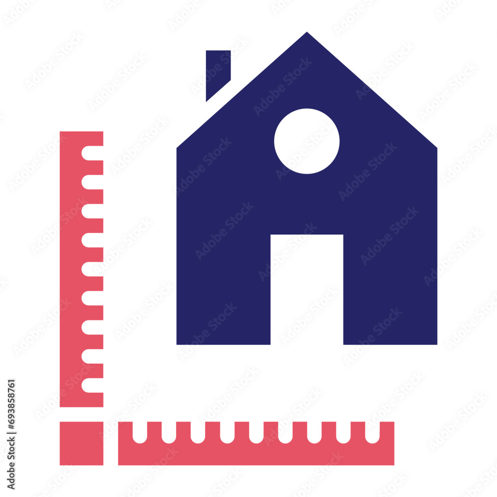 Sticker house plan icon