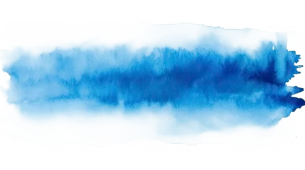 Fotobehang Vibrant Blue Watercolor Brush Strokes Isolated on Transparent Background © MdKamrul