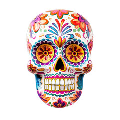 Cinco de mayo sugar skull isolated on transparent background.