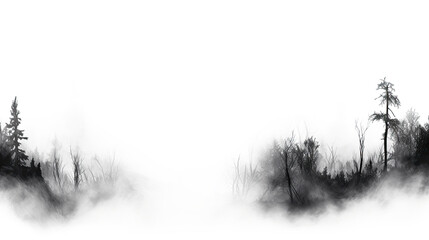 Spooky fog overlays isolated on transparent background.