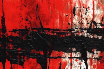 Edgy and dramatic red and black abstract wall painting backdrop