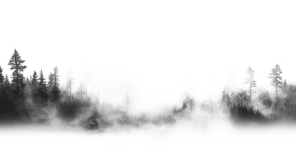 Spooky fog overlays isolated on transparent background.