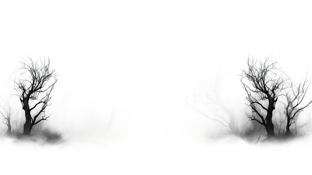 Spooky fog overlays isolated on transparent background.