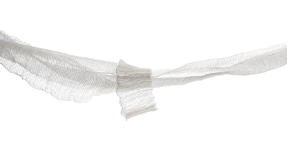 Natural medical bandage hanging, isolated on white, clipping path