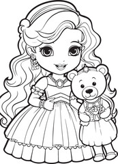 barbie fairies hand drawn coloring page isolated 
