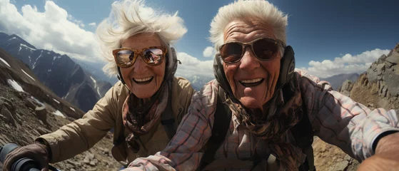 Poster Älteres Ehepaar beim aktiven Naturerlebnis © PhotoArtBC