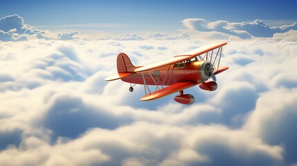 an airplane flying in the sky - obrazy, fototapety, plakaty