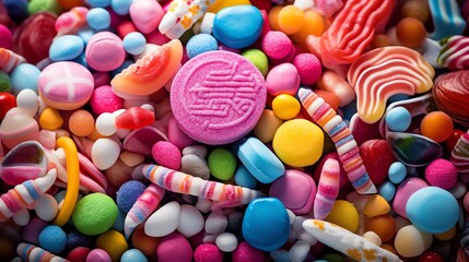 Fototapeta na wymiar a pile of colorful candies