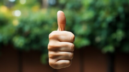 a hand giving a thumbs up - obrazy, fototapety, plakaty