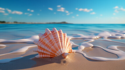 a shell on a beach - Powered by Adobe