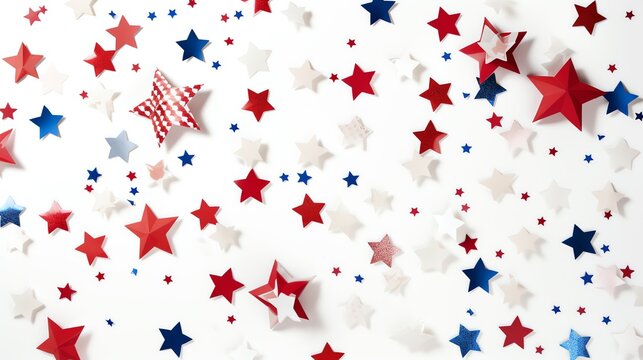 A Group Of Red White And Blue Stars