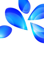 Many transparent isolated petals on a white background. Vector