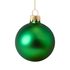 Green christmas ball isolated.