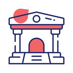 Well designed icon of court building, government building, bank building, museum building vector design