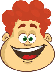 Cartoon small boy. .Vector illustration of young teenager outlined. Boy head drawing