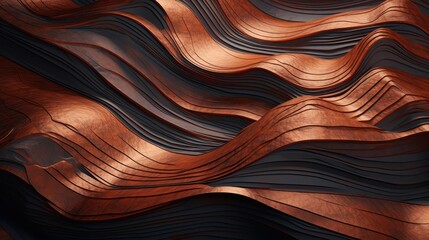 Copper and stone abstract landscape wallpaper, modern scenery, line curves and shapes