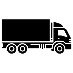 Truck Vector silhouette, Truck Icon vector illustration black color