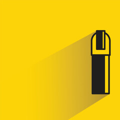 highlight and marker pen icon with shadow on yellow background