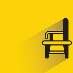 chair icon with shadow on yellow background