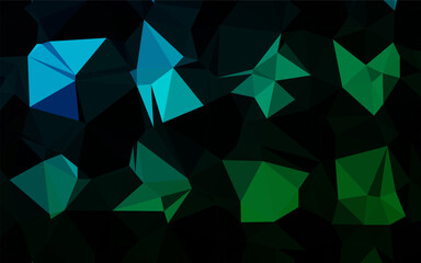 Obraz premium Dark Blue, Green vector polygonal template.