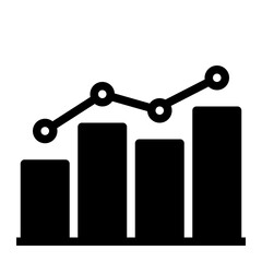 This is the Bar Chart icon from the Essential Element icon collection with an Glyph style