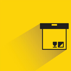 box icon with shadow on yellow background