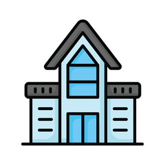 Get your hold on this amazing icon of university building, isolated on white background